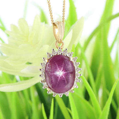 Star Ruby & Pendant 14K Gold