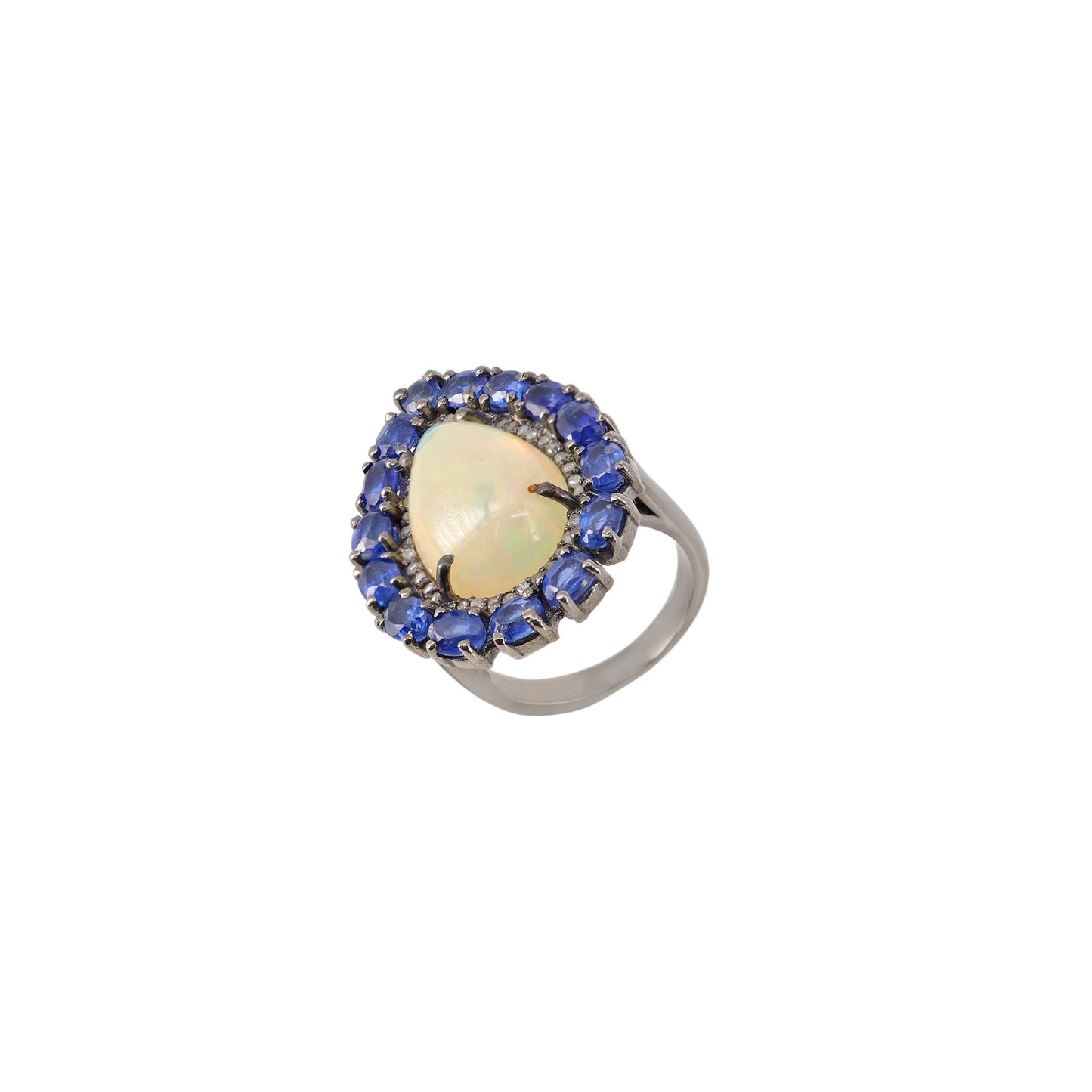 Kyanite & White Opal Ring