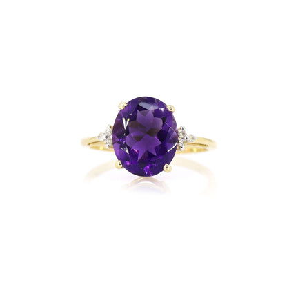Purple Amethyst Ring 14K Gold