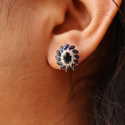 White Sapphire Studs/ Earring 14K Gold