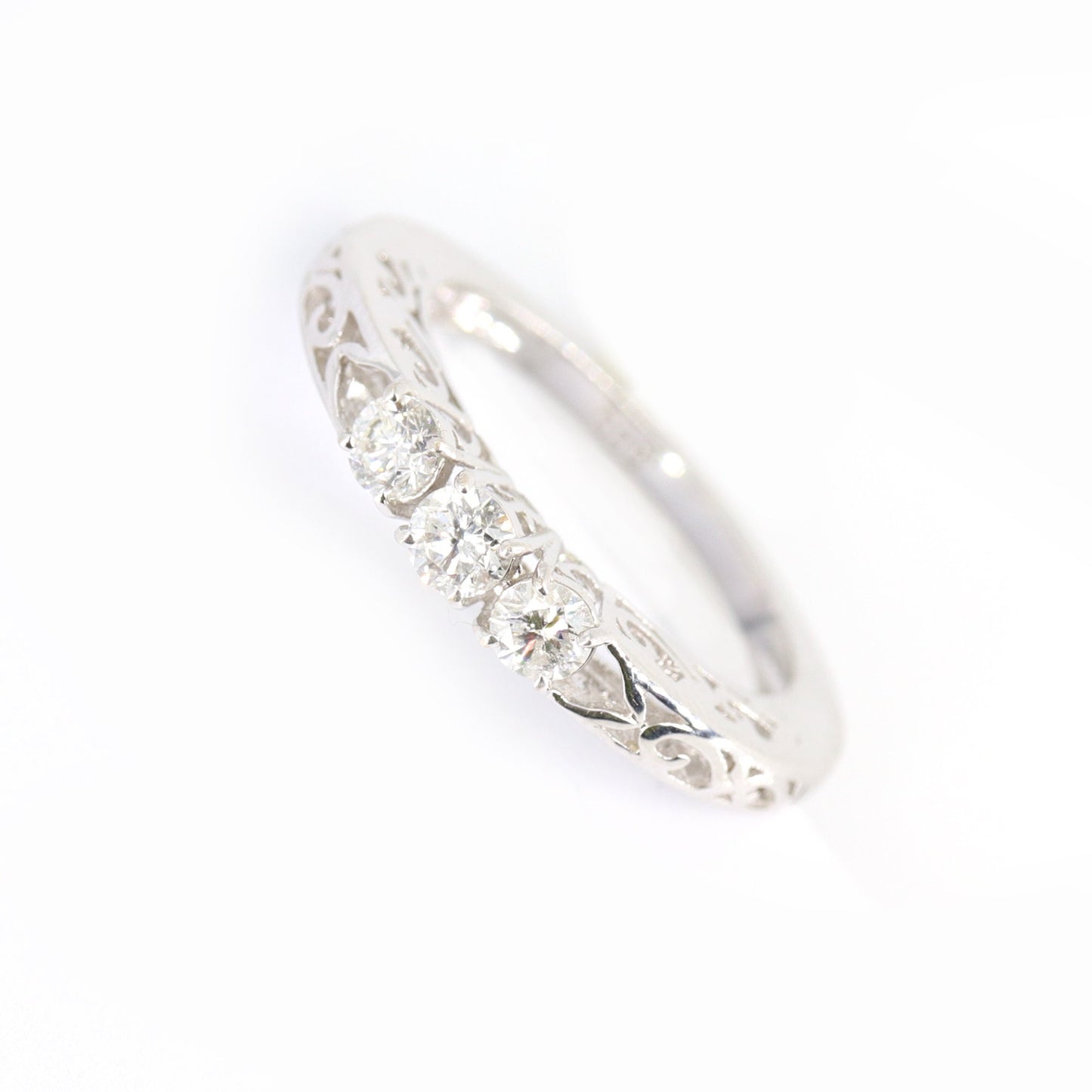 Brilliant Round Cut Stackable Wedding Ring 14K Gold