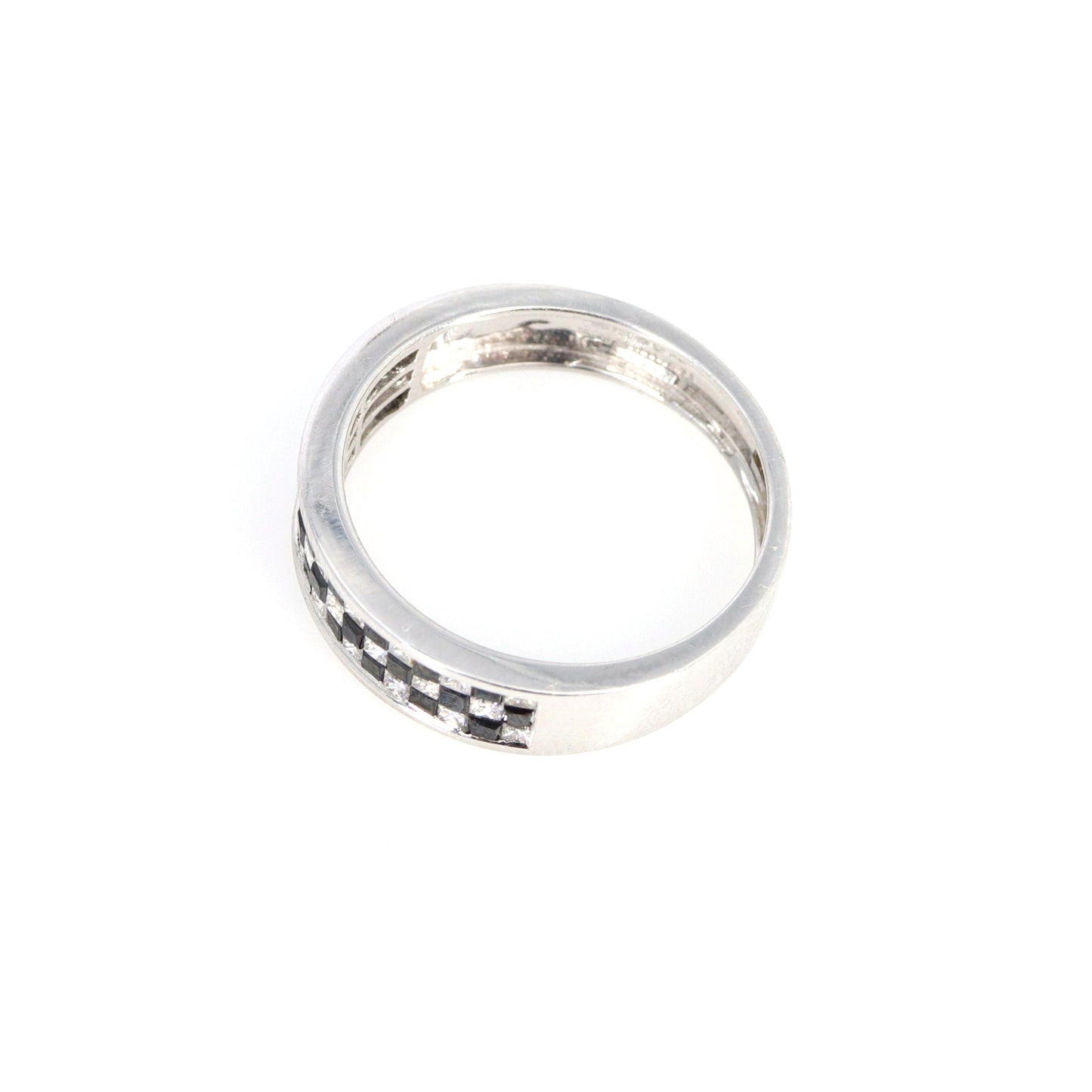 Half Eternity Band White Ring 18K Gold