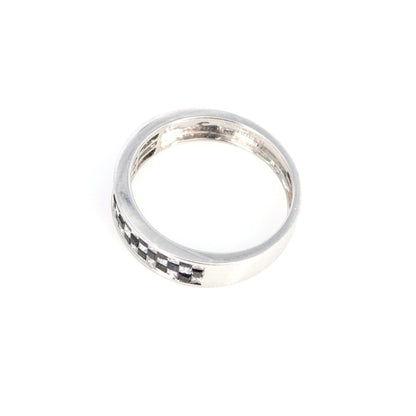 Half Eternity Band White Ring 18K Gold