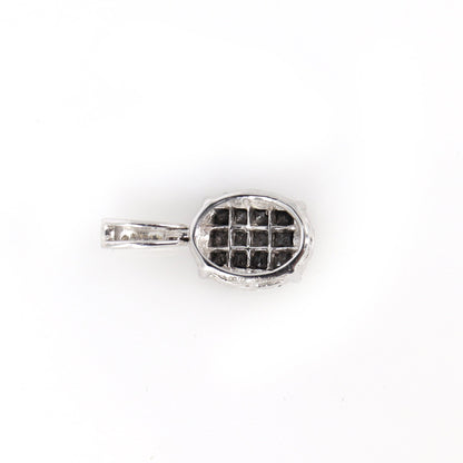 Invisible Princess Cut Black Pendant 18K Gold