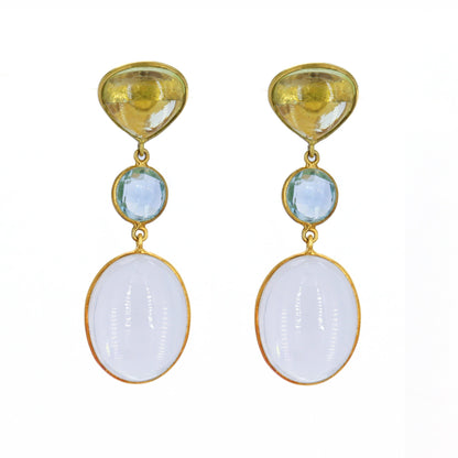 Multi Gemstone Earring 18K Gold