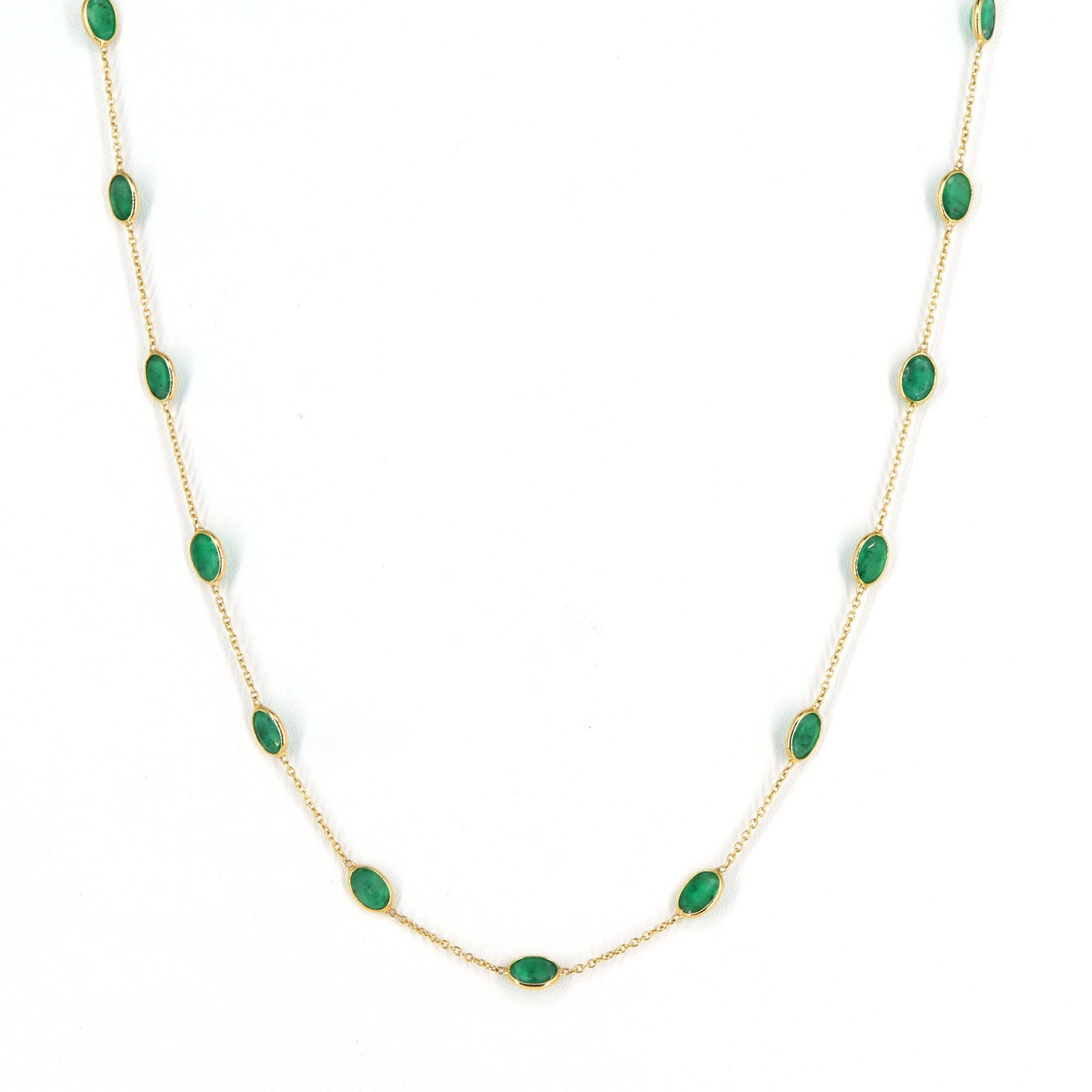 Emerald Chain Emerald Chain Emerald Handmade Emerald Chain Emerald Delicate Chain 18Inches Emerald Chain Chain. 18K Gold