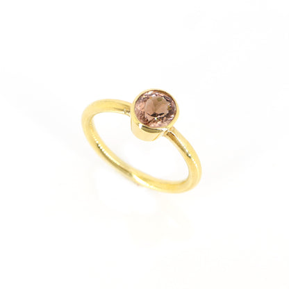 Peach Tourmaline Ring 18K Gold