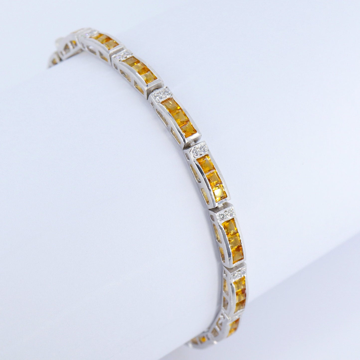 Citrine Tennis Bracelet Silver