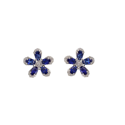 Flower Style Gemstone Earring 18K Gold