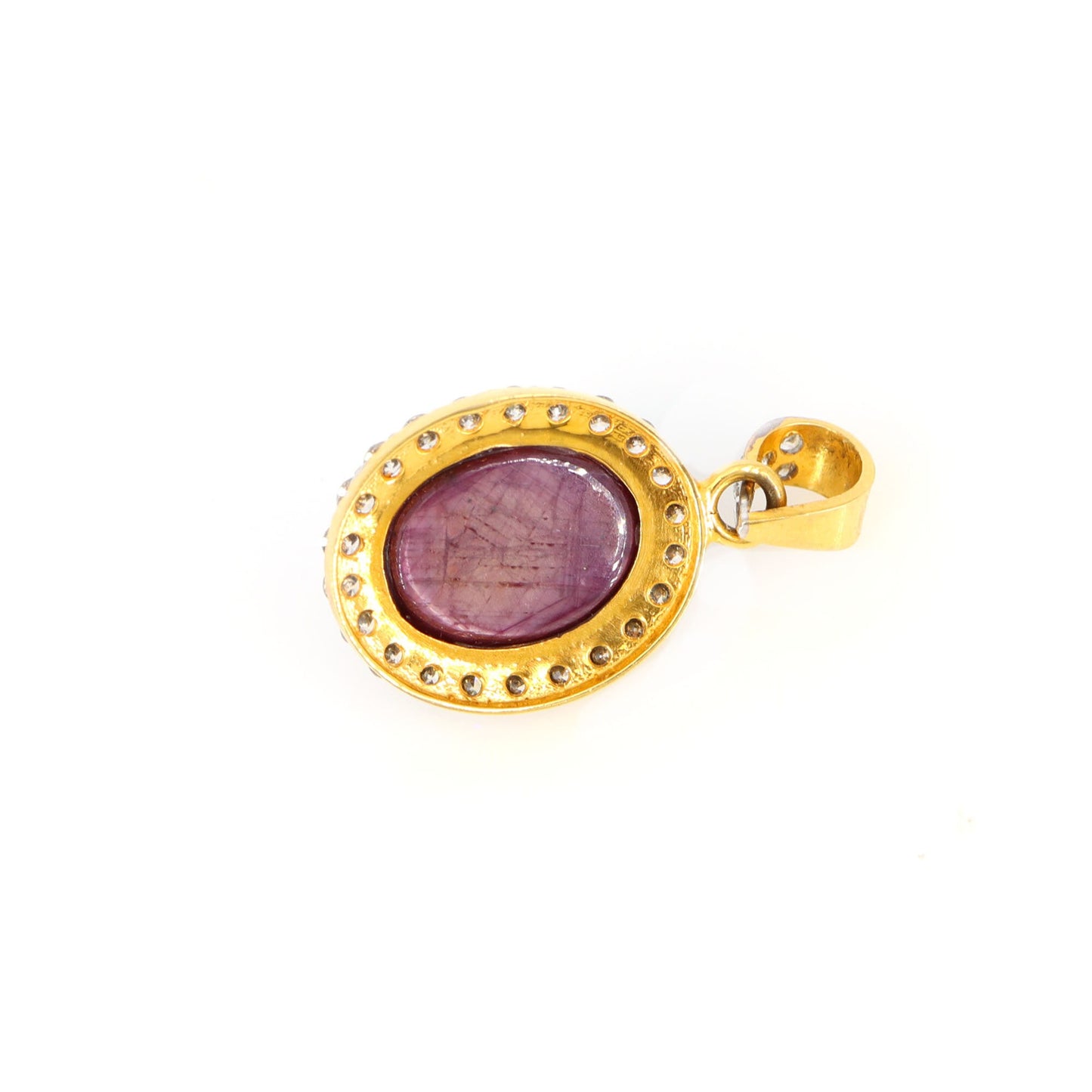 Yellow Vintage Design Ruby Star Pendant 14K Gold