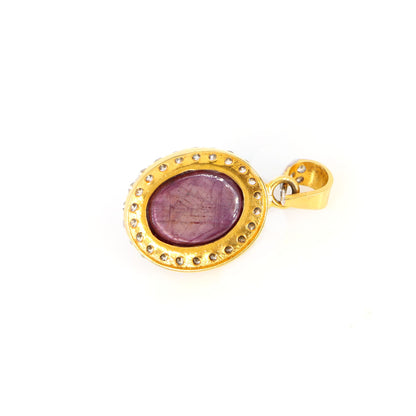 Yellow Vintage Design Ruby Star Pendant 14K Gold