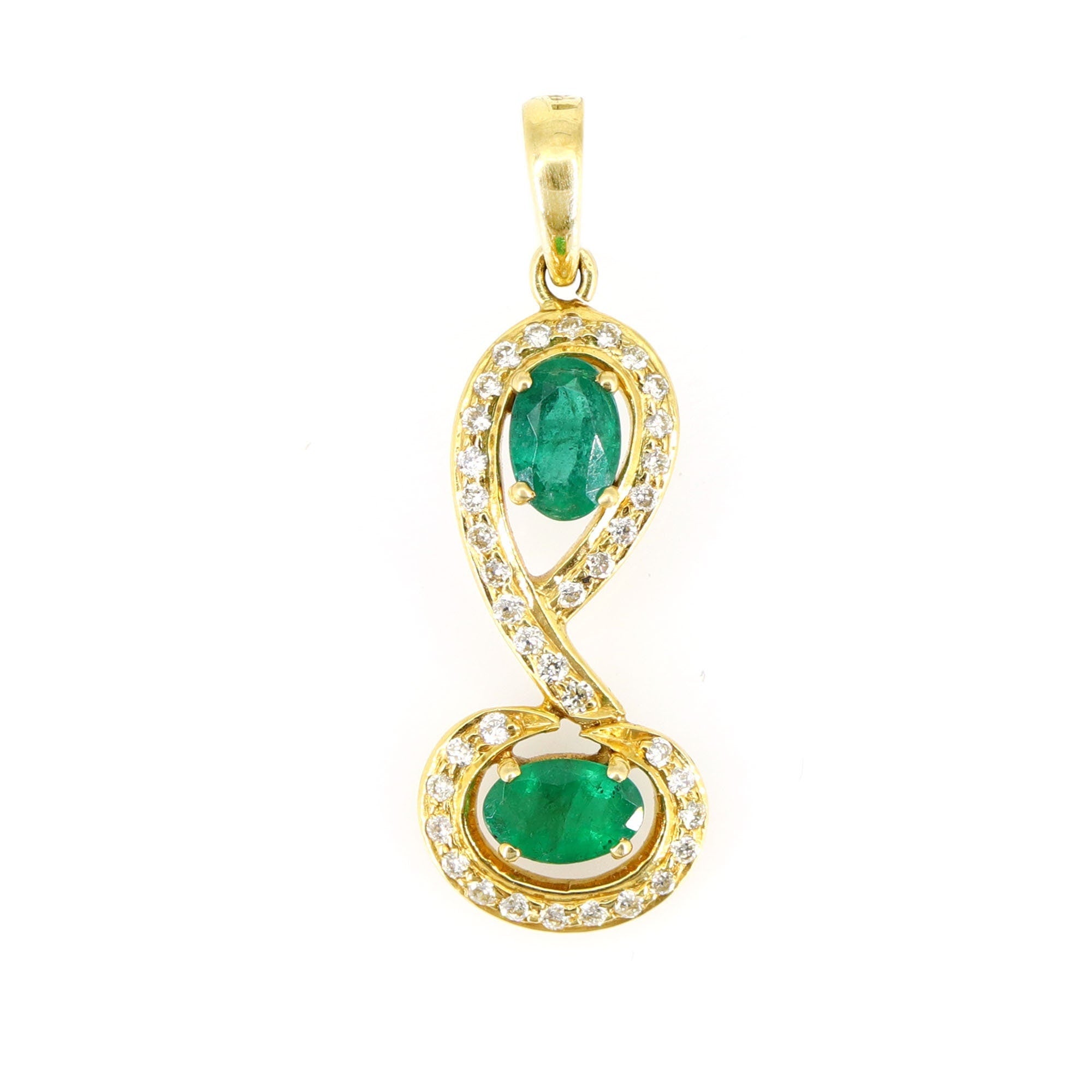 1.00 Emerald Pendant 18K Gold