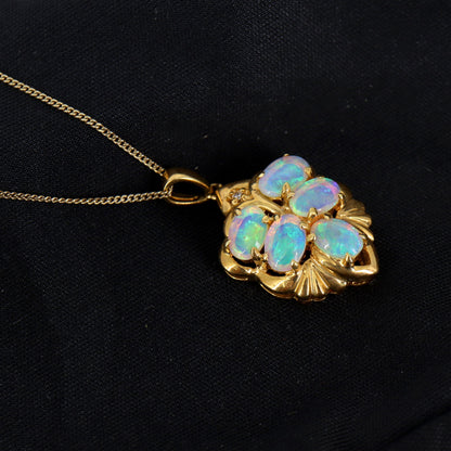 Yellow Opal Pendant 18K Gold
