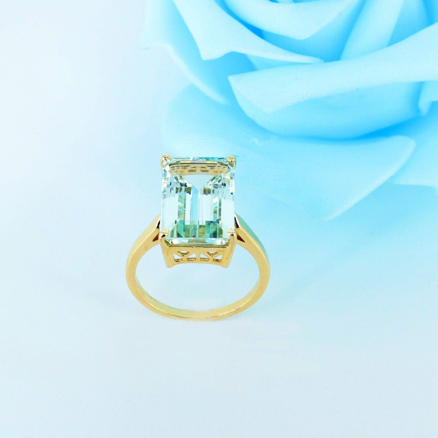 Yellow Aquamarine Ring 14K Gold