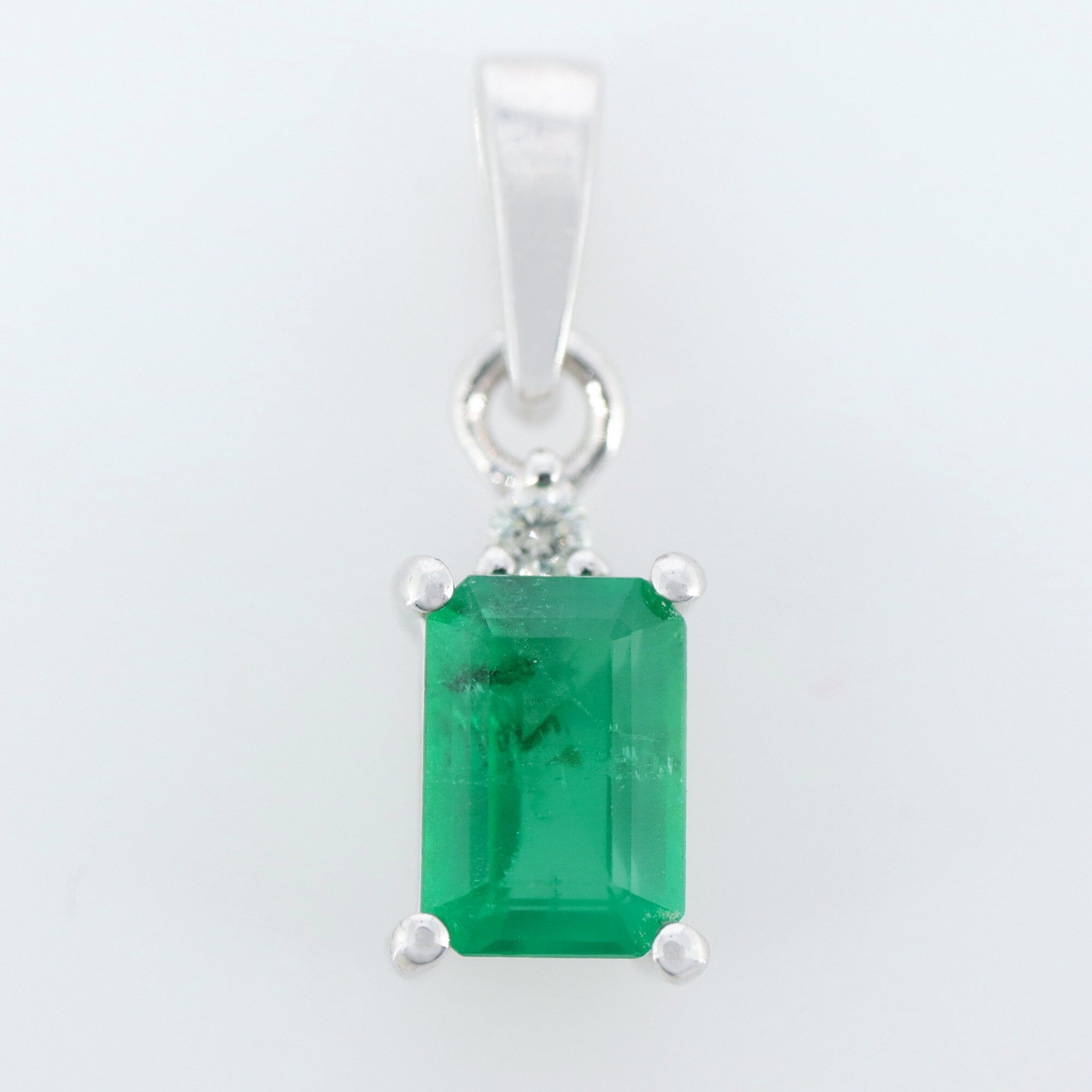 Green Emerald Pendant Silver
