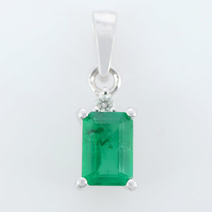 Green Emerald Pendant Silver