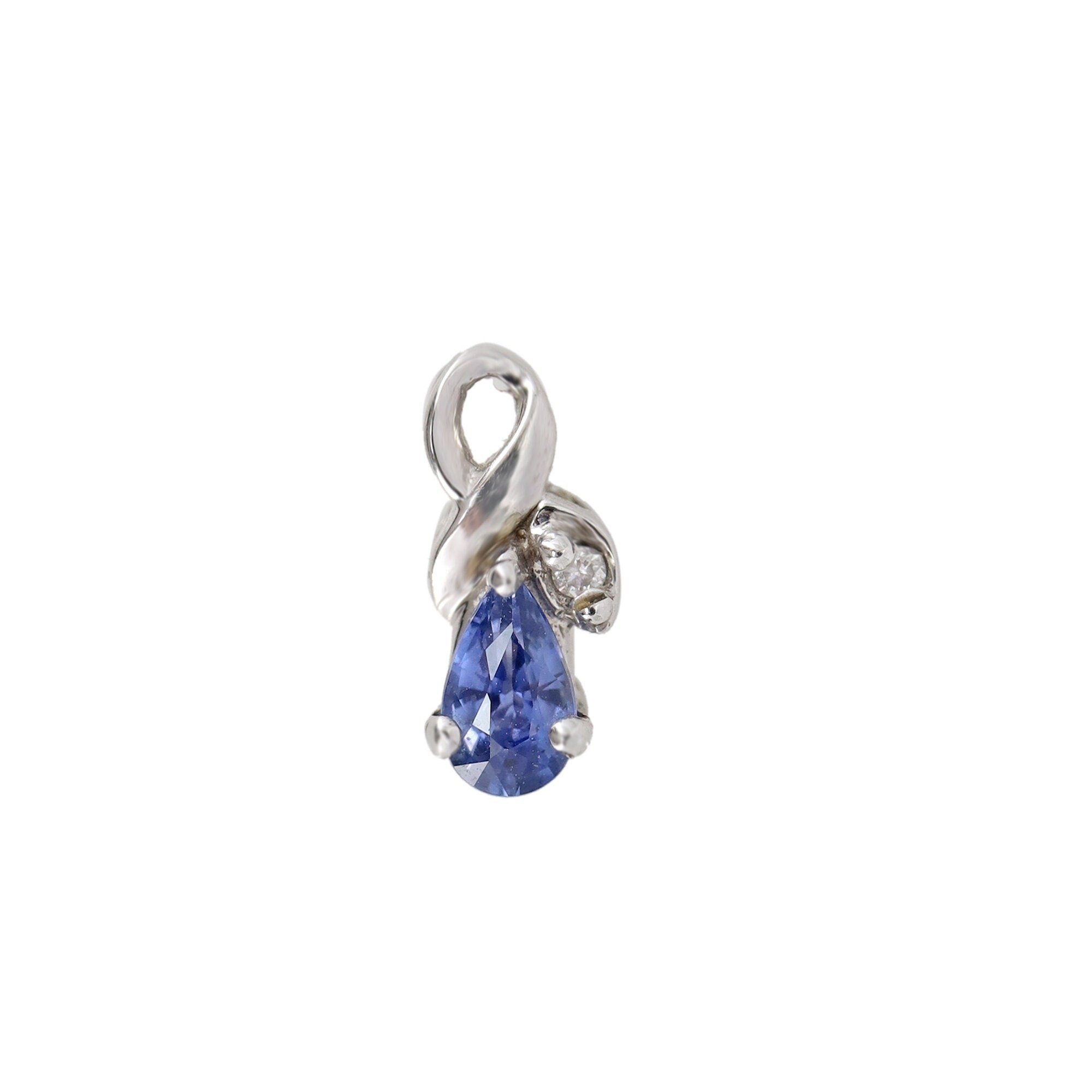 Dainty Blue Sapphire Pendant Gold