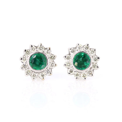 Emerald Jewelry : White Earring 18K Gold