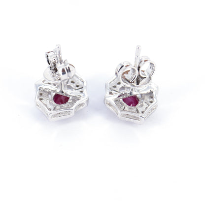 Studs Anniversary Wife Ruby & Studs September Dainty Earring Silver