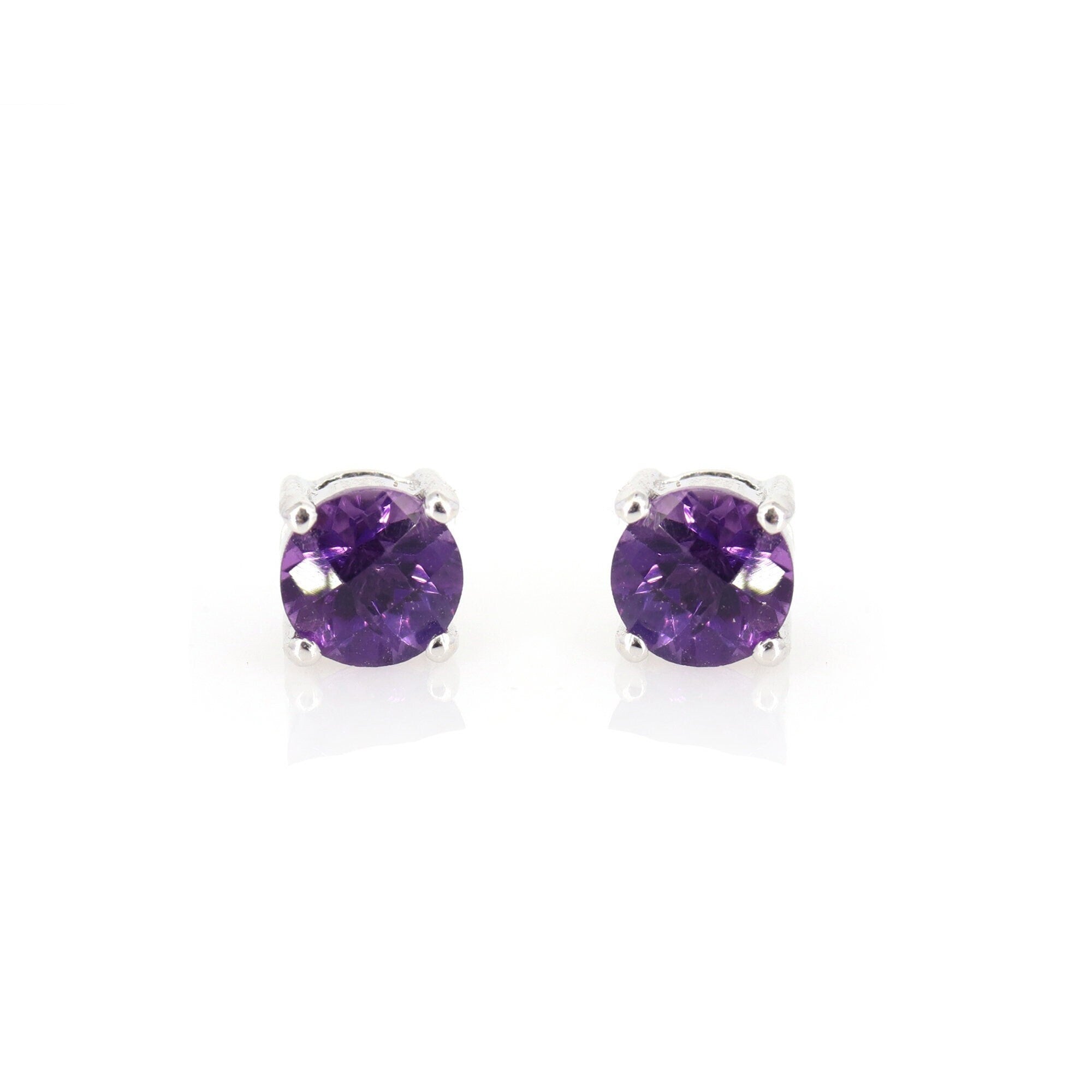 White Amethyst Studs Amethyst Earring 18K Gold
