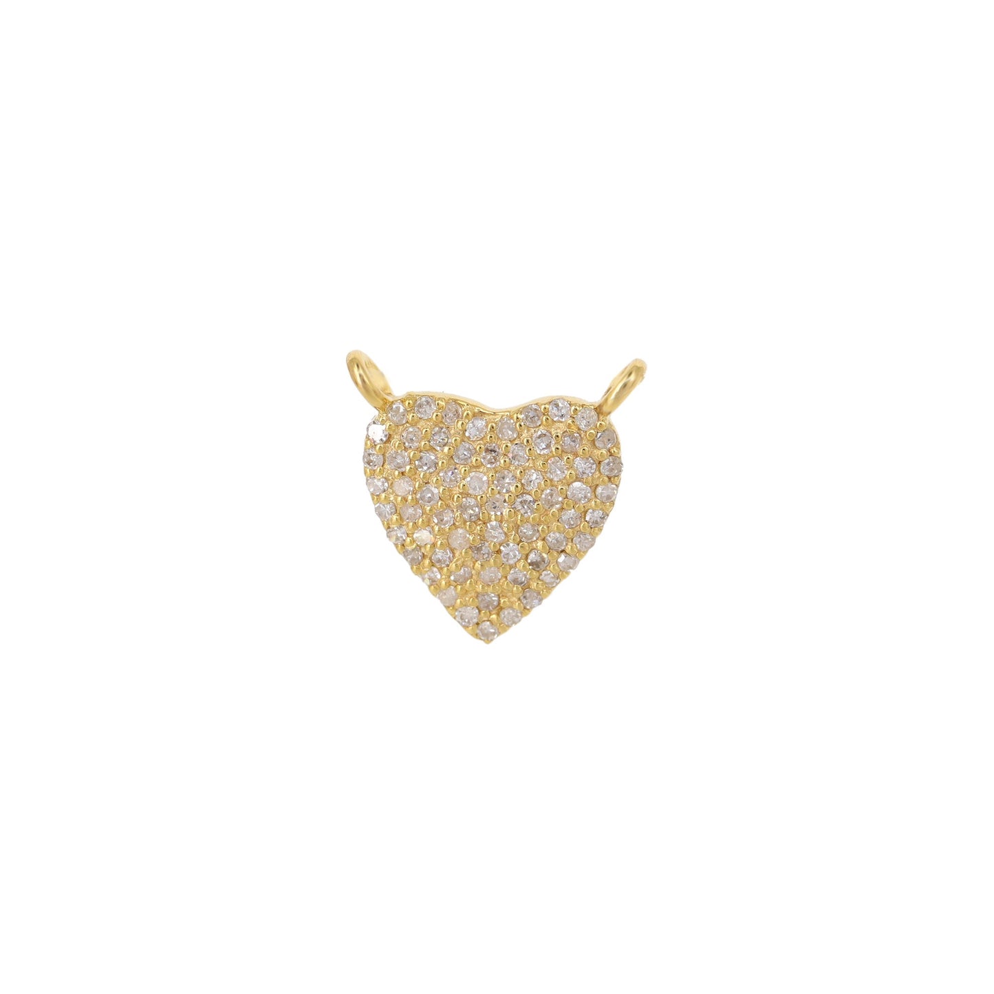Heart Charm Pave Heart Charm Heart Charm Pendant 14K Gold