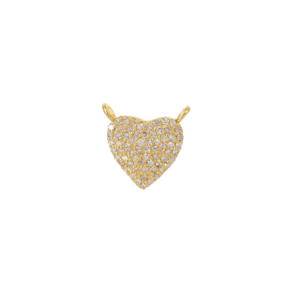 Heart Charm Pave Heart Charm Heart Charm Pendant 14K Gold