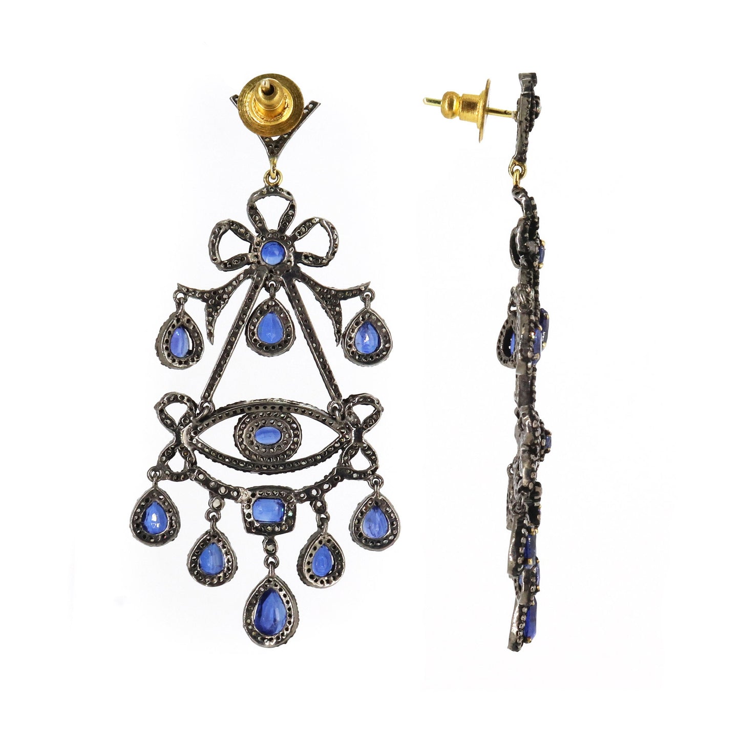 Blue Kyanite Ribbon Knot Earring