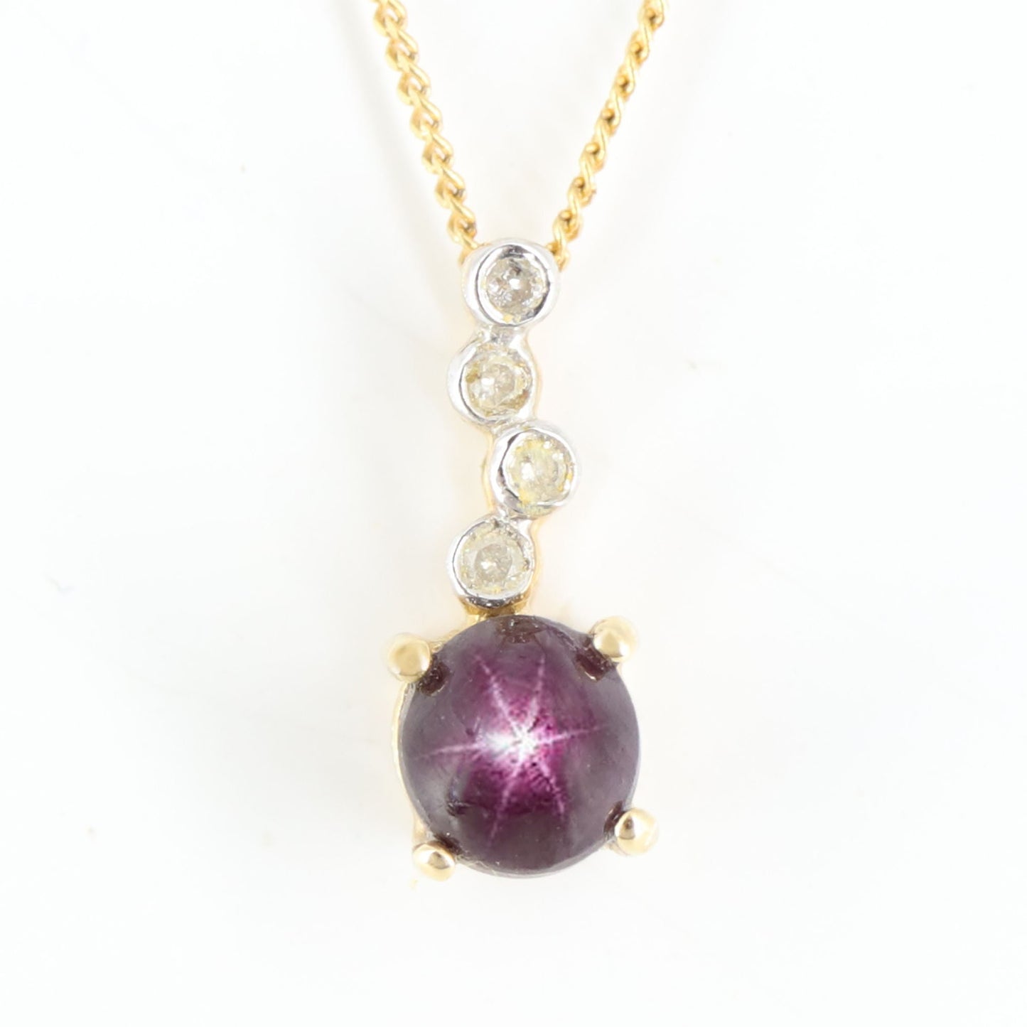 Dainty Star Ruby Pendant 14K Gold