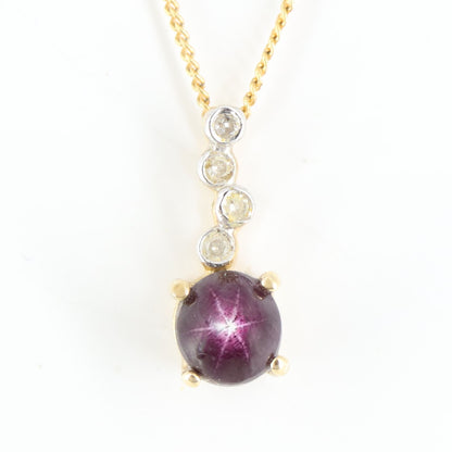 Dainty Star Ruby Pendant 14K Gold