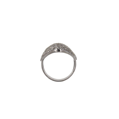 Retro Pave Ring Silver