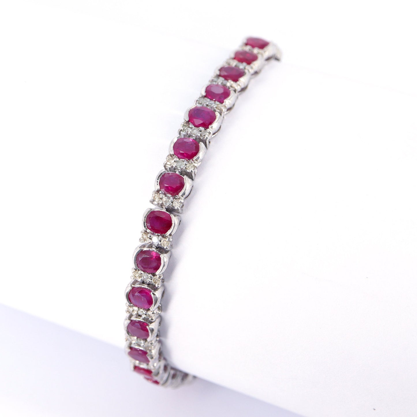 Ruby Cubic Zircon Bracelet Silver