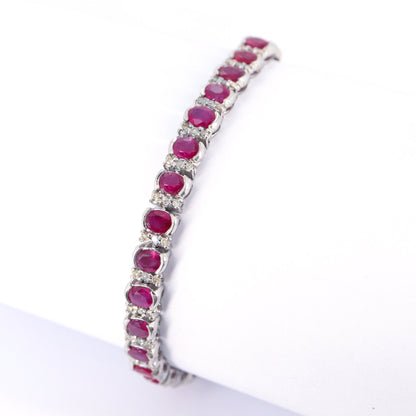 Ruby Cubic Zircon Bracelet Silver