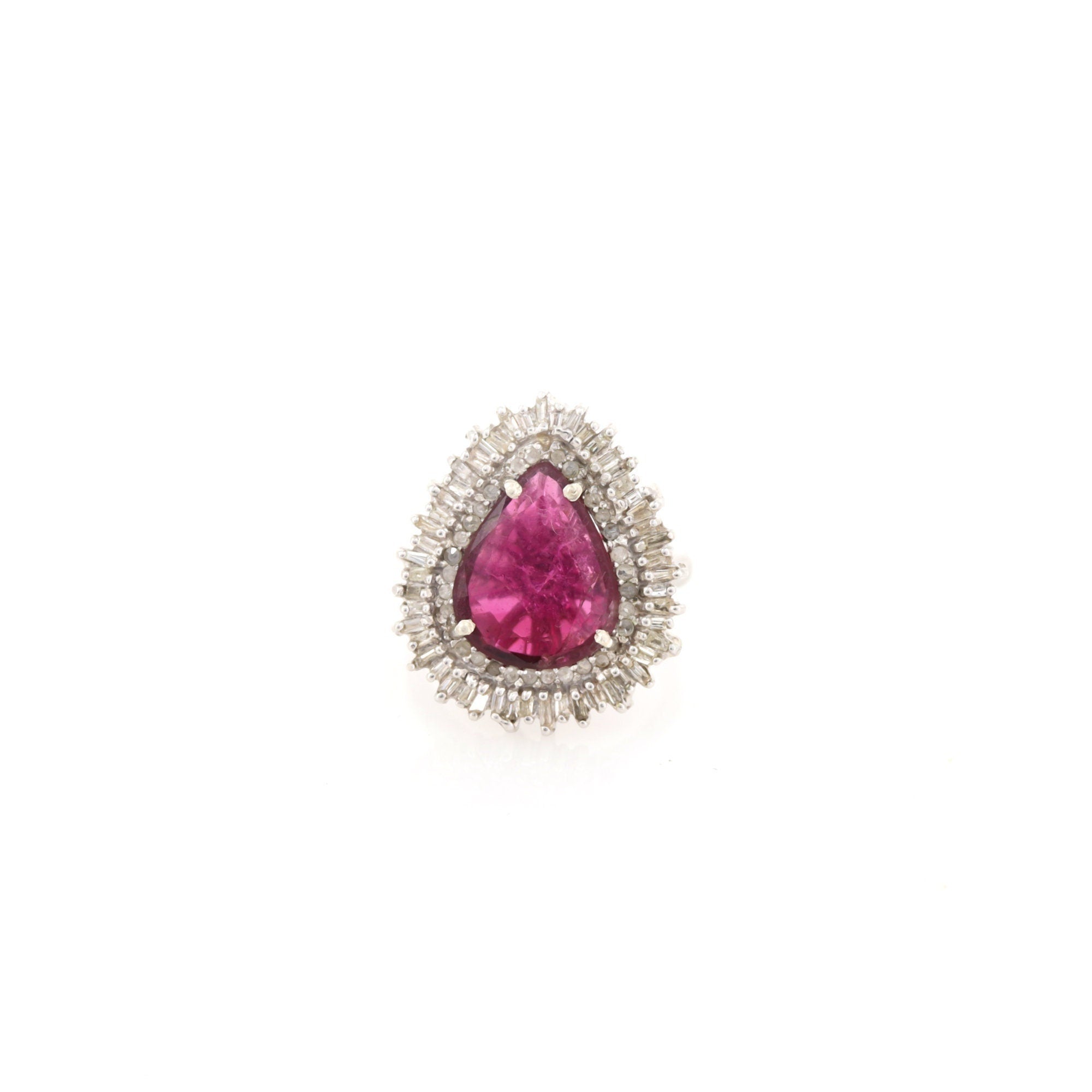 Rubellite Ring Silver