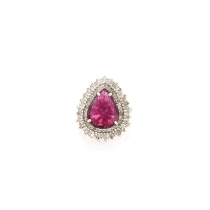 Rubellite Ring Silver