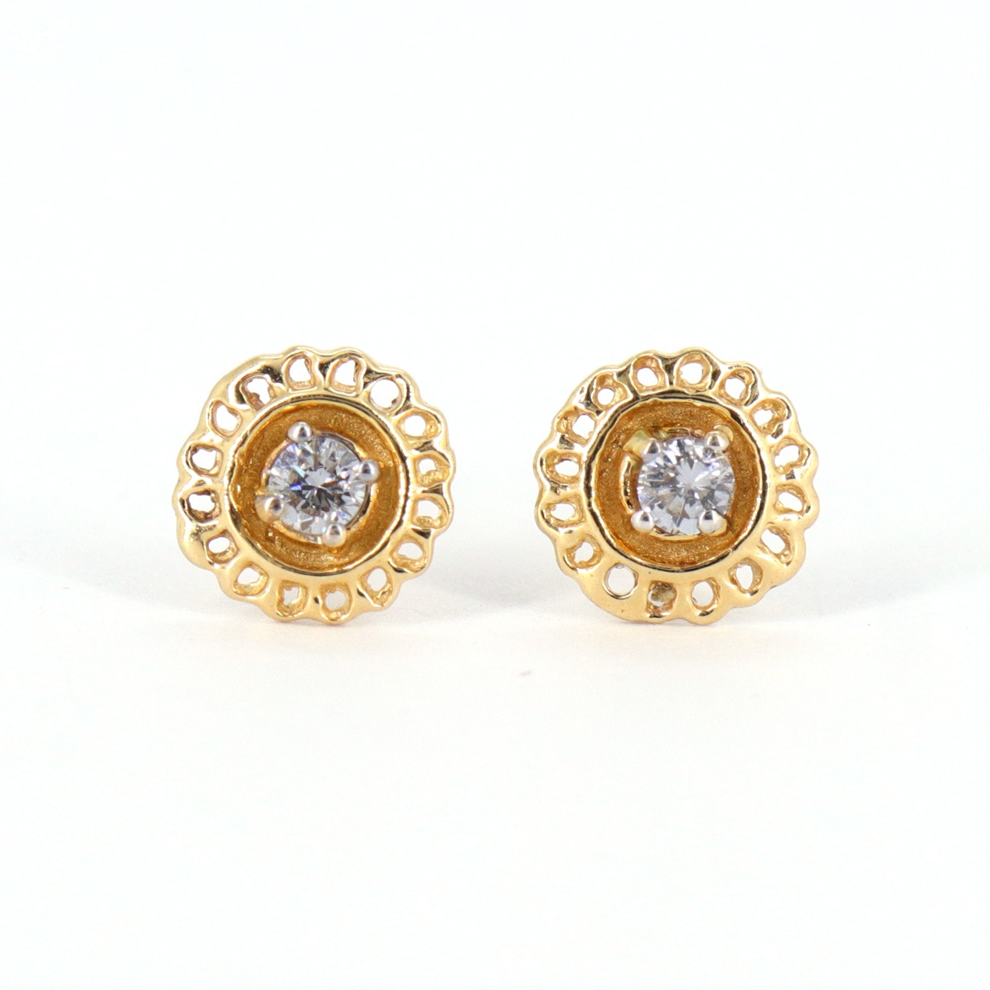 0.12 Real Studs Yellow Studs Earring 14K Gold
