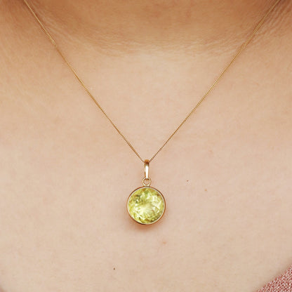 Lemon Topaz Necklace 14K Gold