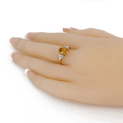 Yellow Citrine Ring 14K Gold