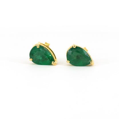 Emerald Stud Earring 14K Gold