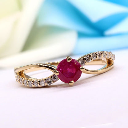 Yellow Beautiful Handcrafted Ring 14K Gold