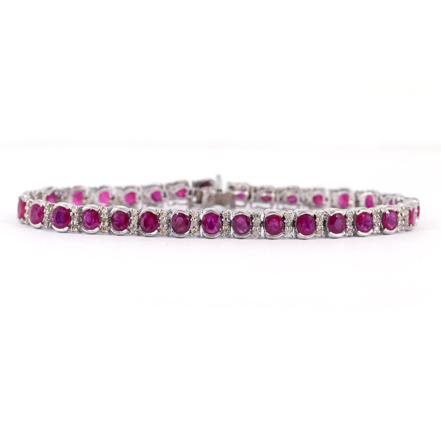 Ruby Cubic Zircon Bracelet Silver