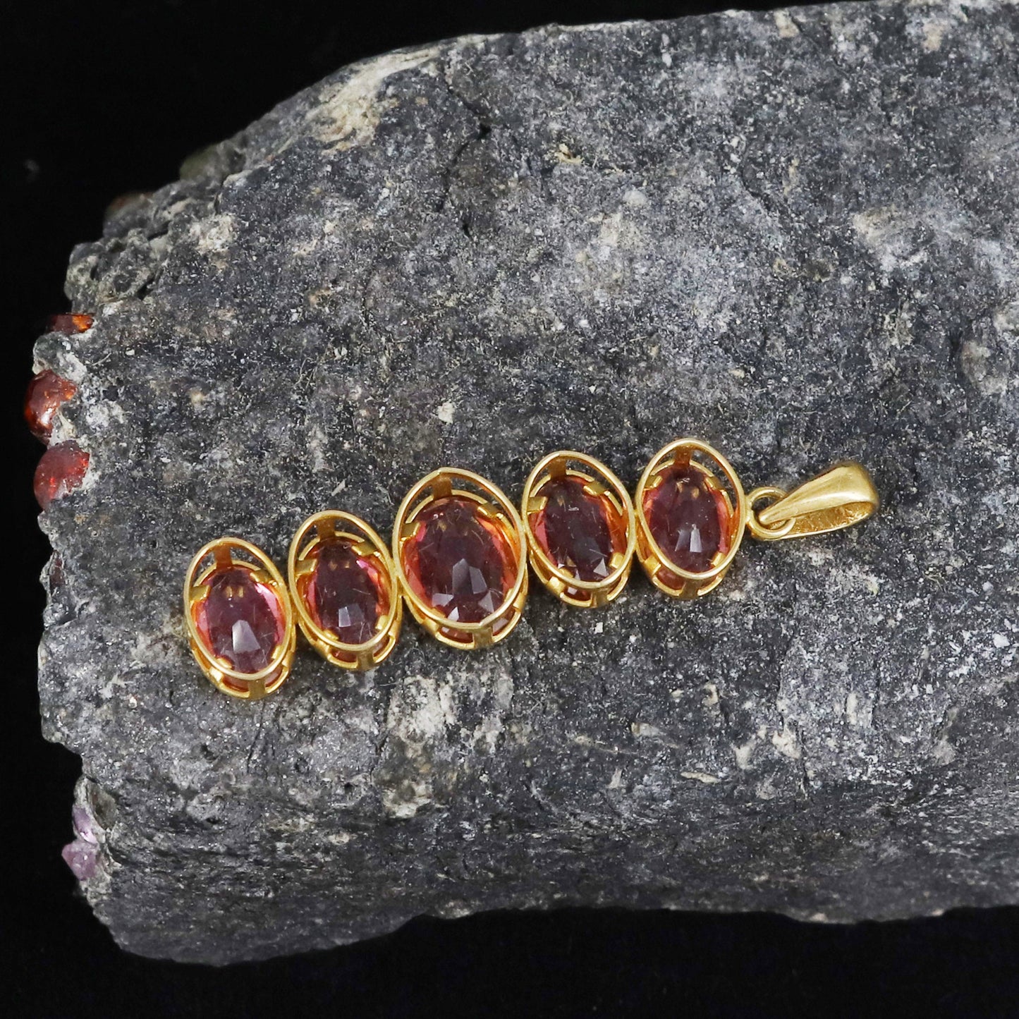 Pink Tourmaline Necklace 14K Gold