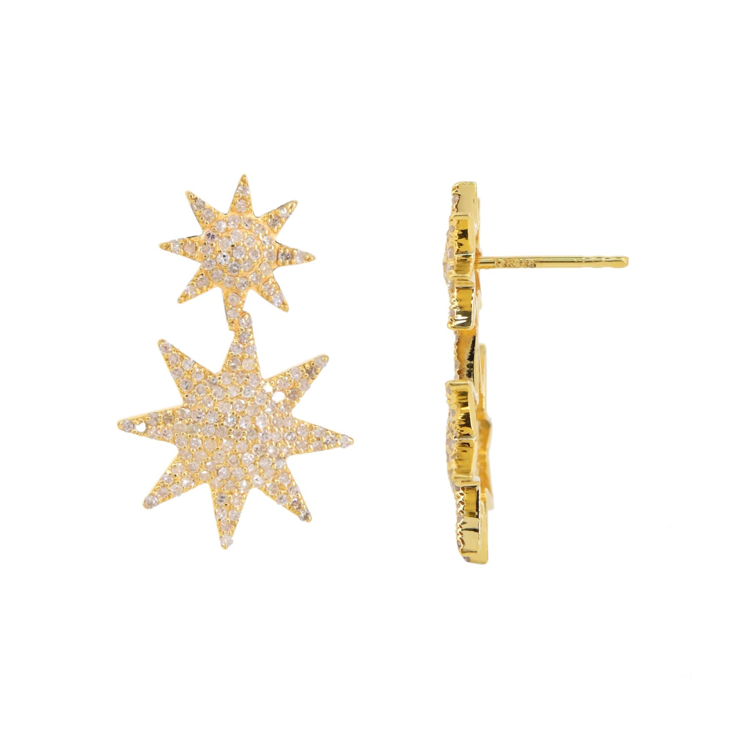 Celestial North Starburst Earring 14K Gold