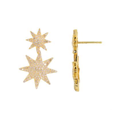 Celestial North Starburst Earring 14K Gold