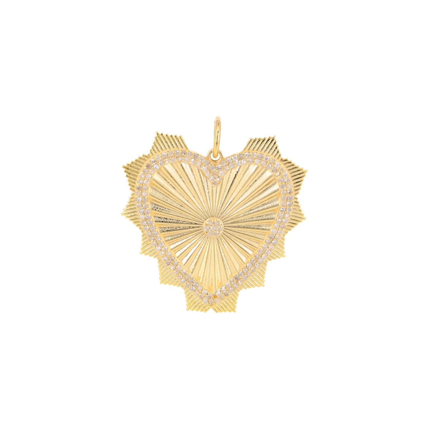 36X32Mm Shiny Heart Pendant 14K Gold