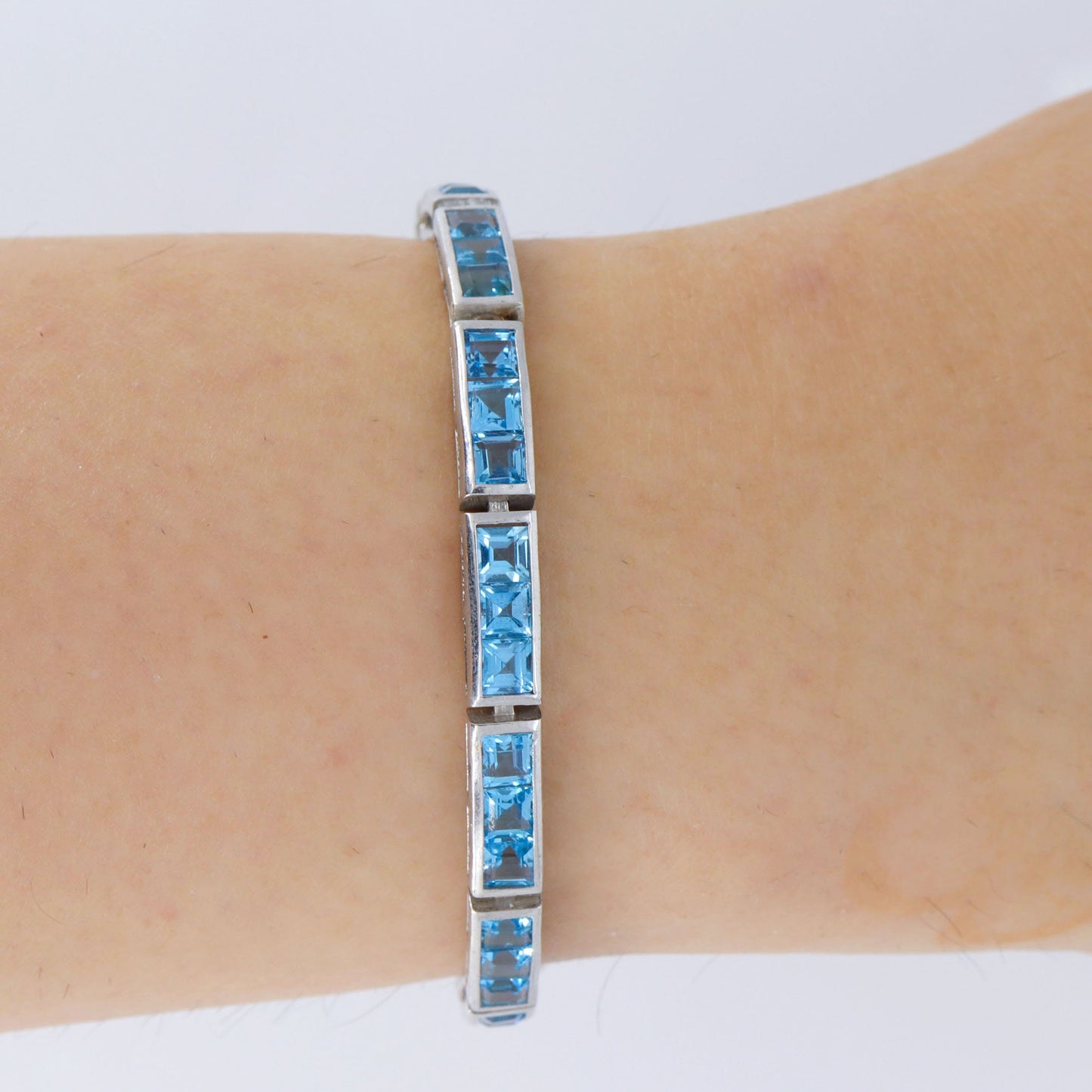 Swiss Blue Topaz Bracelet Silver
