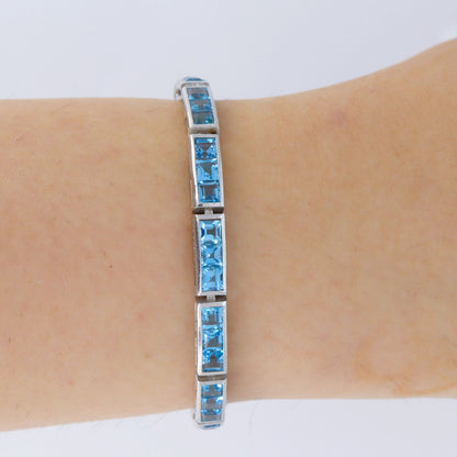 Swiss Blue Topaz Bracelet Silver