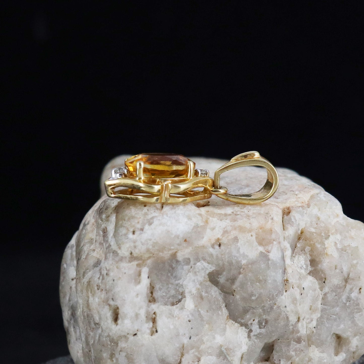 Citrine Necklace 14K Gold