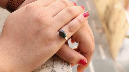 Nice Green Transparent Tourmaline Ring 14K Gold