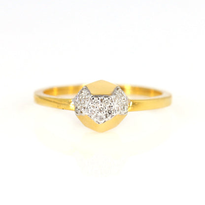 Yellow Studded Real Ring 18K Gold