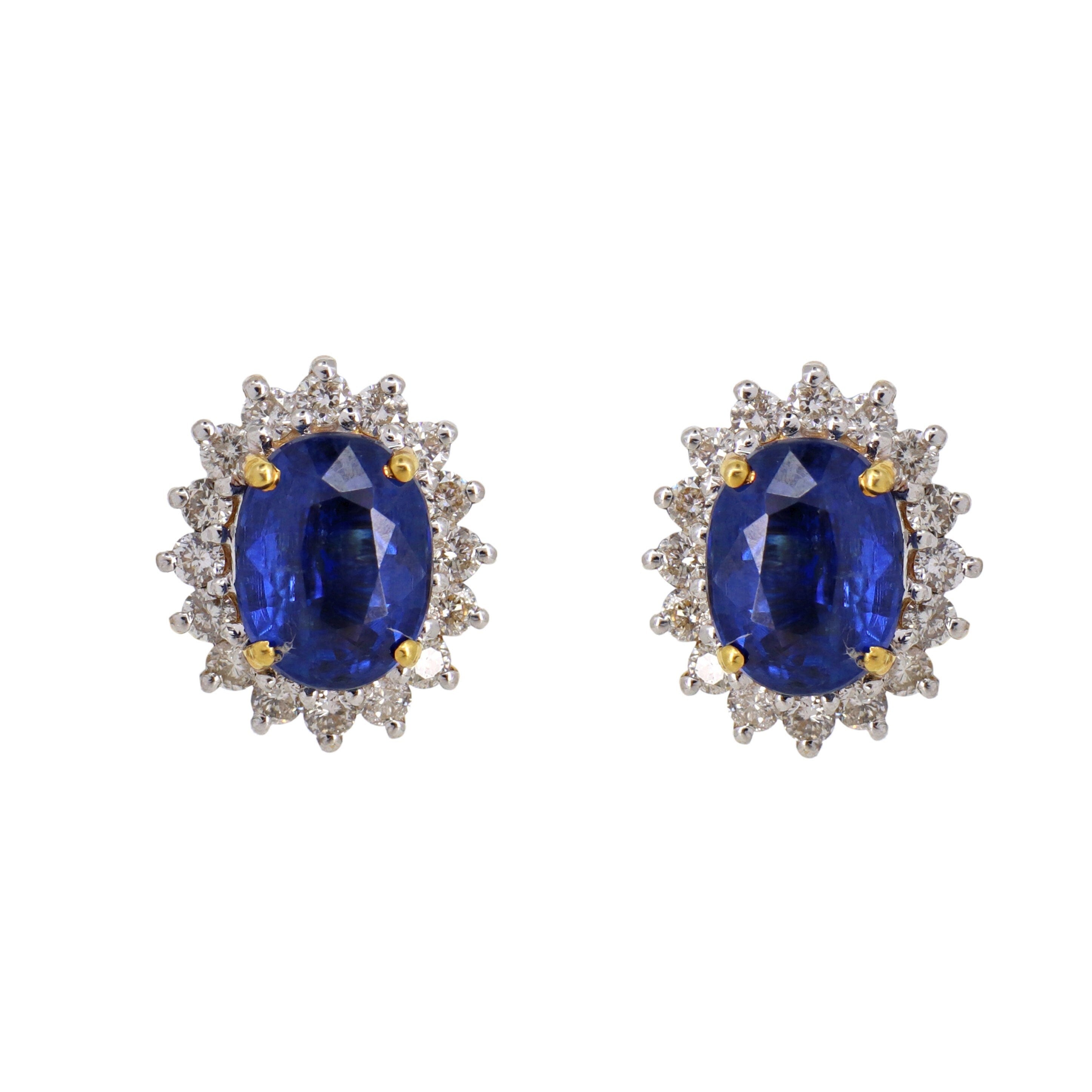 Kyanite Halo Studs: Yellow Earring 18K Gold